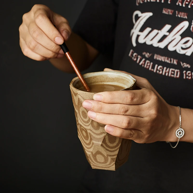 

Knife-cut ceramic mug, retro hand-held ceramic mug, Japanese-style stoneware coffee cup, personalized handmade firewood mug