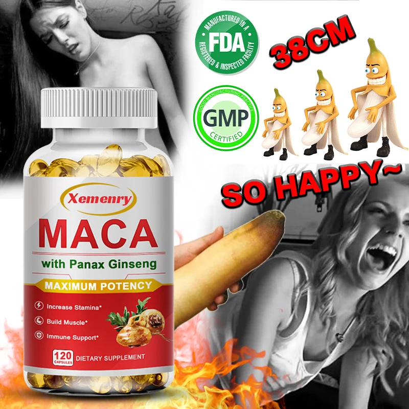 

Xemenry Ginseng Maca Root Capsules | Upgraded Ginseng Maca Supplement | Enhances Men's Desire | Boosts Mood & Overall Health