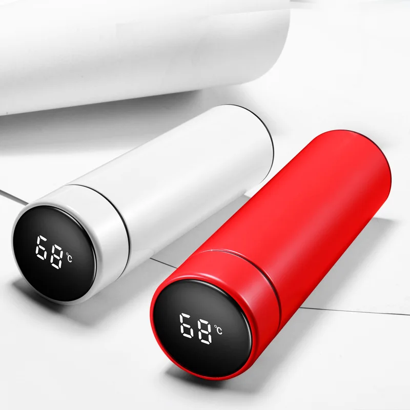 

Thermos Cup smart temperature water cup 304 stainless steel creative temperature measuring cup business gift straight cup