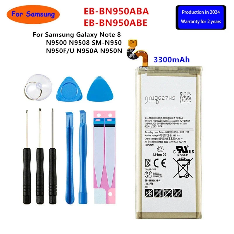 Совершенно новый аккумулятор EB-BN950ABA EB-BN950ABE 3300 мАч для Samsung GALAXY Note 8 N9500 N9508 SM-N950 N950F/U