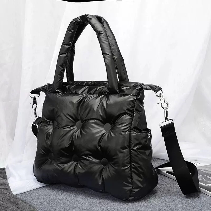 

Winter Women Space Pad Cotton Feather Down Bag Bucket Handbag Luxury Brand Designer sac a main Bolsa Feminina Shoulder Tote Bag