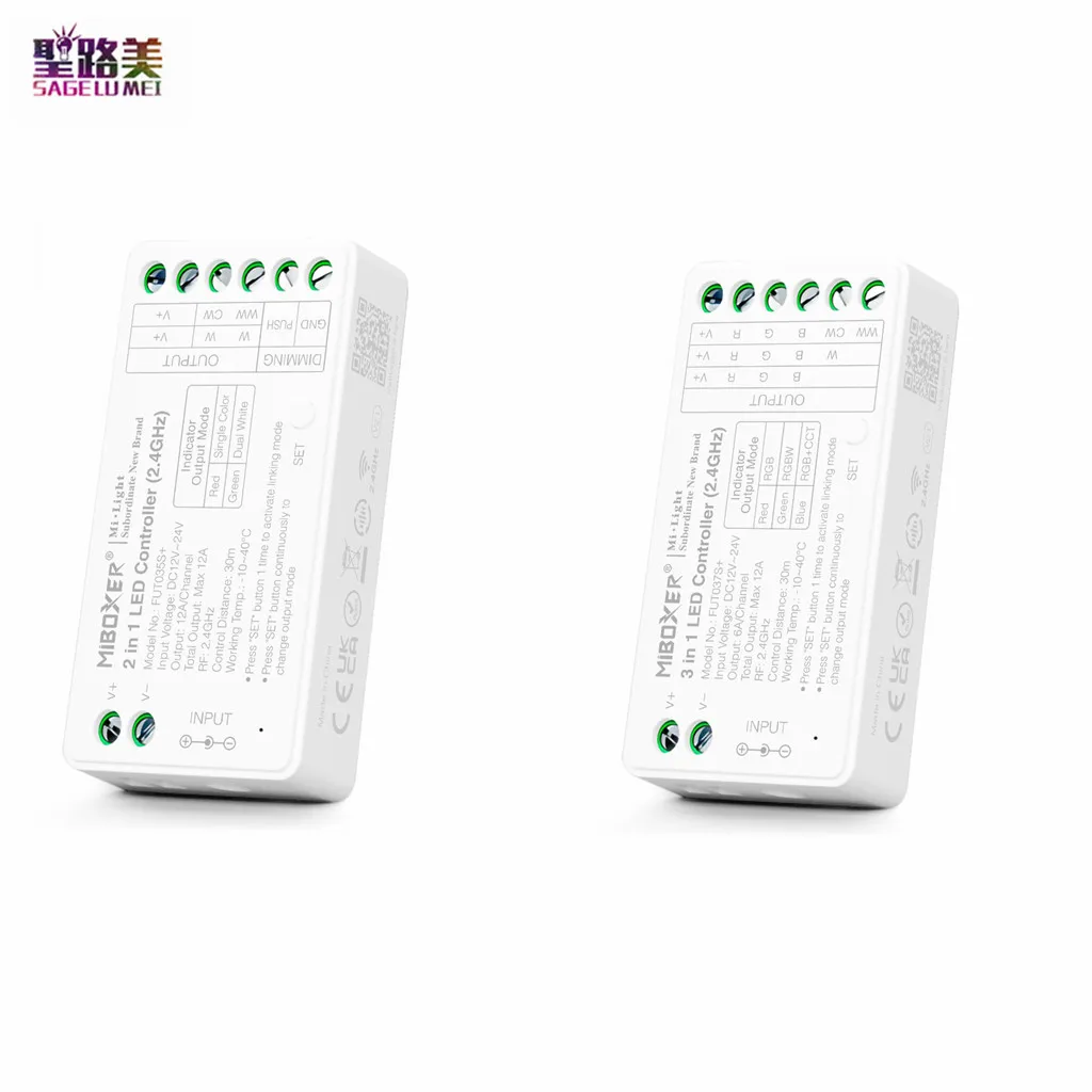 MiLight Miboxer DC12V -24V 2.4G RF Wireless FUT035S+ 2 IN 1 Single Color Dimmer CCT RGB RGBW RGB+CCT FUT037S 3 IN 1 Controller