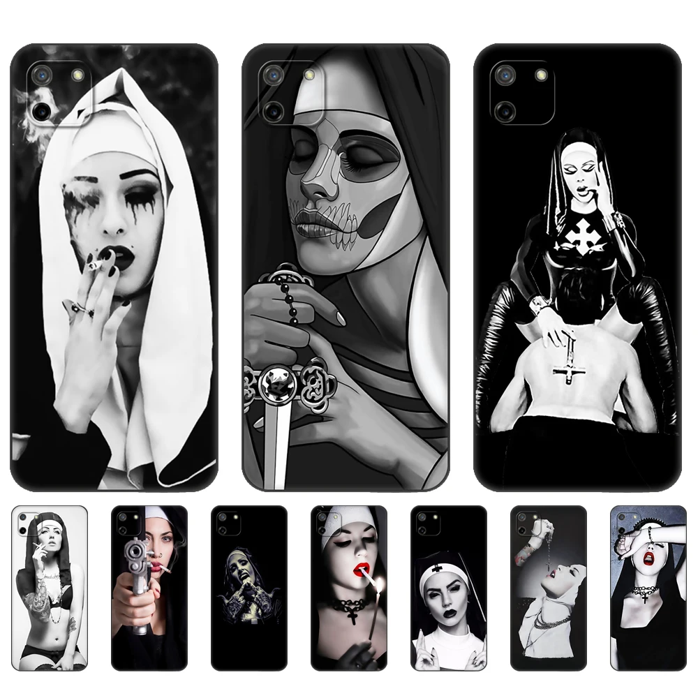 Черный чехол ТПУ для OPPO Realme 8i C25 C25S C11 2020 2021 C20 C21 C21Y C25Y задняя крышка стиль монан