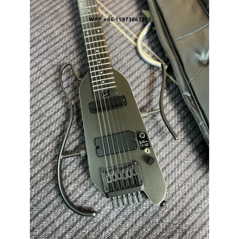 Фото Электрогитара Donner HUSH-X PRO 38 дюймов с технологией Lock, Zero Design, Rock Starter, портативная, безголовая №1