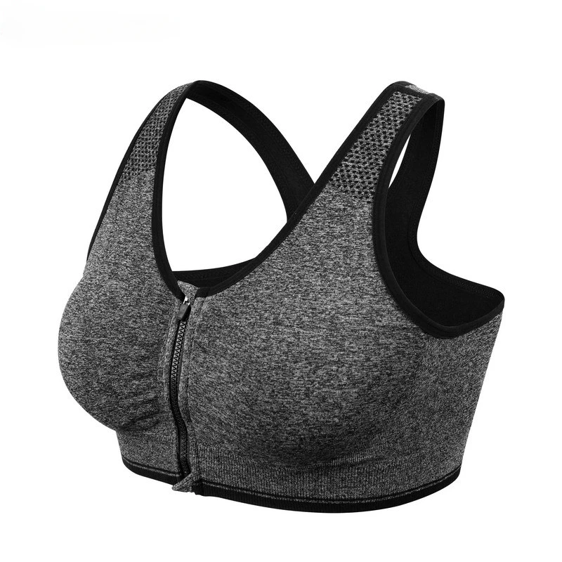 

Sports Bra Top Front Zipper Women Sports Bras Breathable Wirefree Padded Push Up Sports Top Fitness Gym Yoga Workout Bra