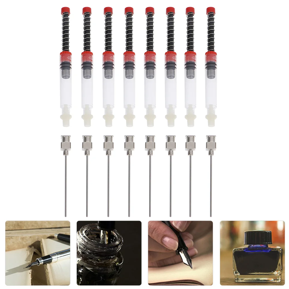 

Ink Syringe Pen Fountain Blunt Needle Absorber Filling Filler Tip Fill Kit Cover Spring School Supplies Converter Refill Piston