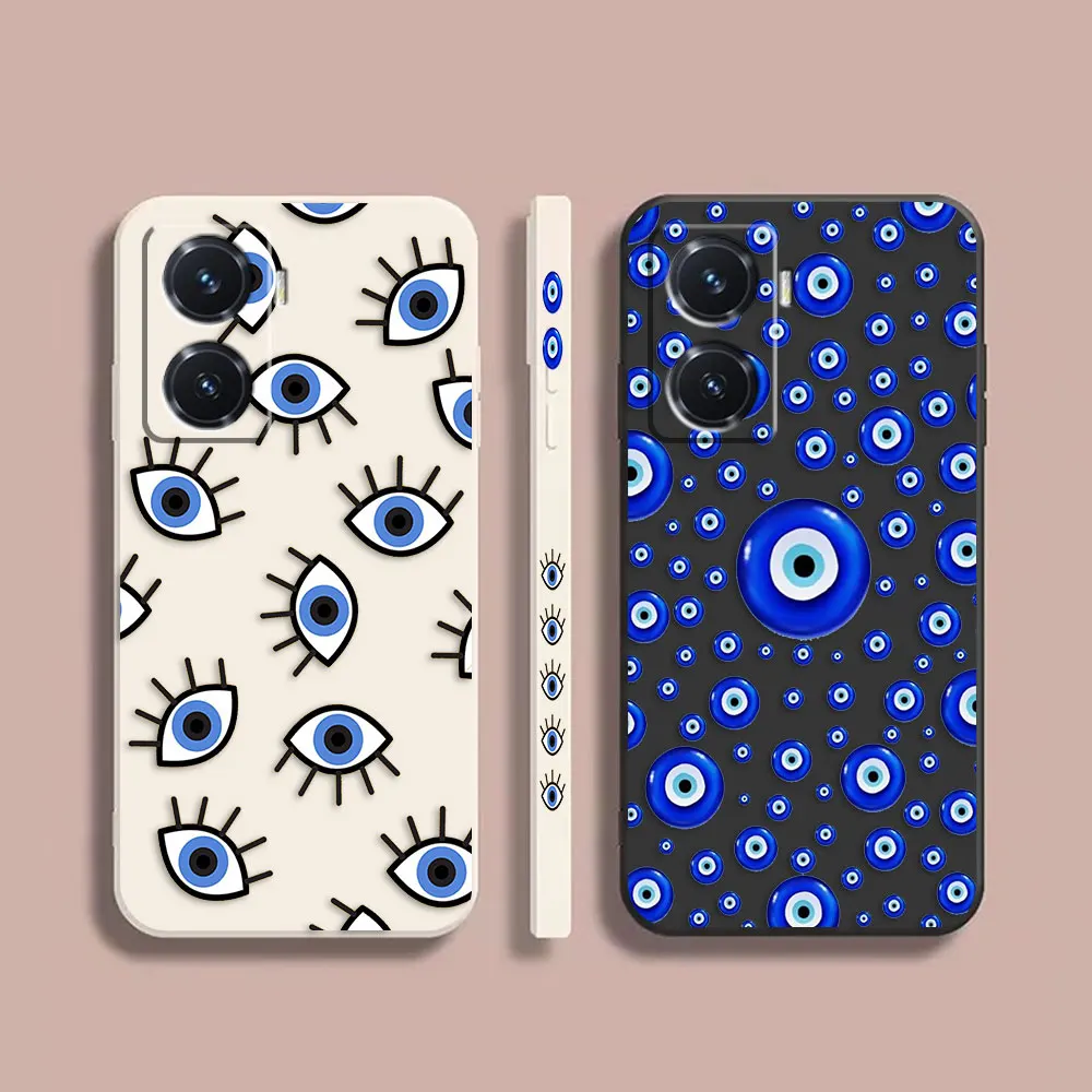 

Case For VIVO Y55S Y55 Y35 Y52S Y66 Y72 Y75 Y73S Y77 5G Y83 Y91 Y93 Simple Liquid Funda Capa Shell Case Cover Eye Of The Devil