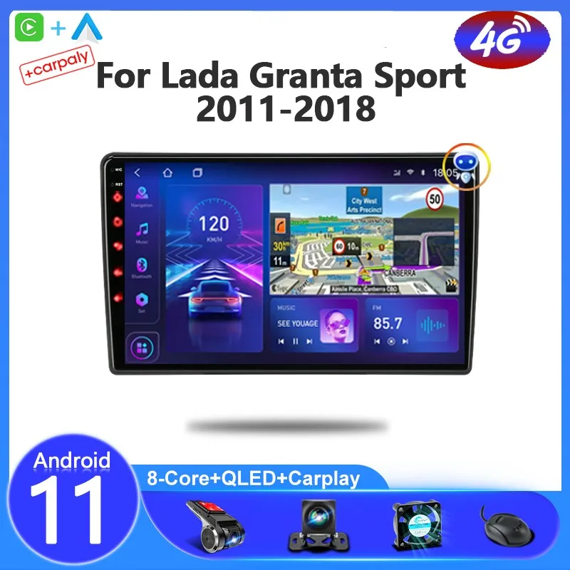 

Android 11 Car Radio Stereo For LADA BA3 Granta Sport 2011-2018 Multimedia Video Player Navigation GPS Auto Split Screen