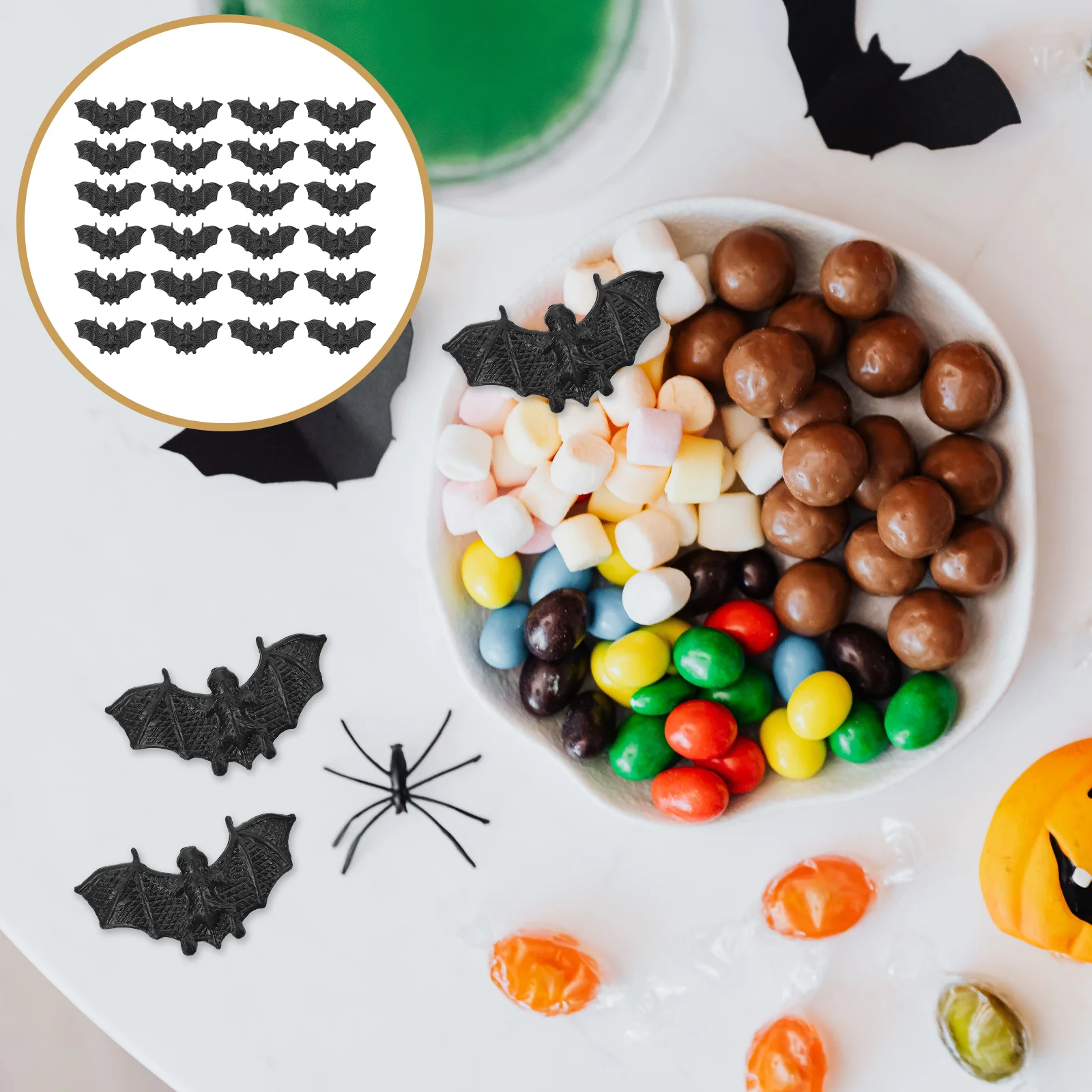 

100 Pcs Mini Bat Halloween Decor Lovely Toy Accessory Baby Toys Plastic Multi-function