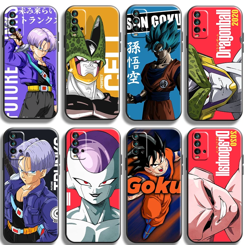 

Japan Anime Dragon Ball Phone Case For Xiaomi Redmi Note 9 Pro MAX 5G 9T 9S 10S 10 Pro MAX 10T 5G Unisex Black Liquid Silicon