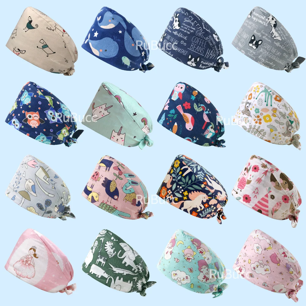 

High Quality Hospital Doctor Caps Tooth Beauty Scrubs Caps Sweat-absorbent Work Hats Medical Accessories Pet Grooming Nurse Hats