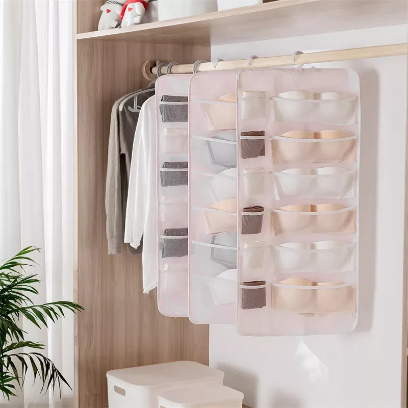 

Underwear Storage Hanging Bag Wardrobe Rack Socks Fabric Home Organization Closet Wall Cabinet Organizer Closet Dorm Bra Holder