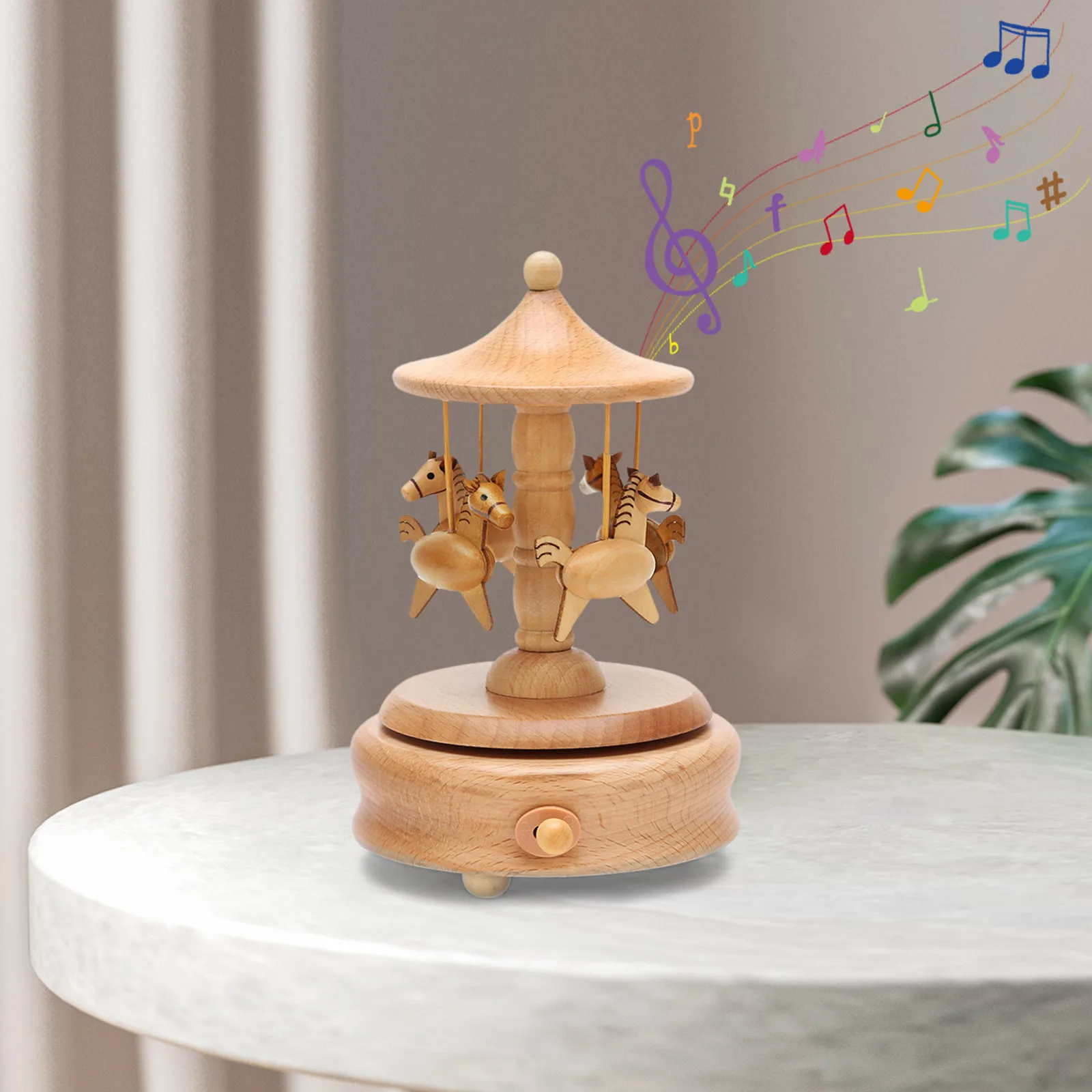 

Wooden merry-go-round music box home furnishings ♫ You are my sunshine ♫ For Friends Children Valentines Birthday Gifts