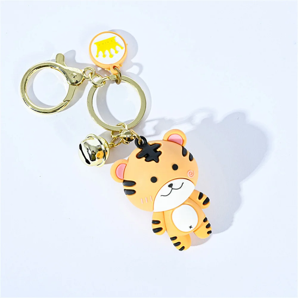 

Cartoon New Year Zodiac Tiger KeyS Chain Car Key Chain Men's and Women's Bag Pendant Lovely Gift Accessories Cord for Bag