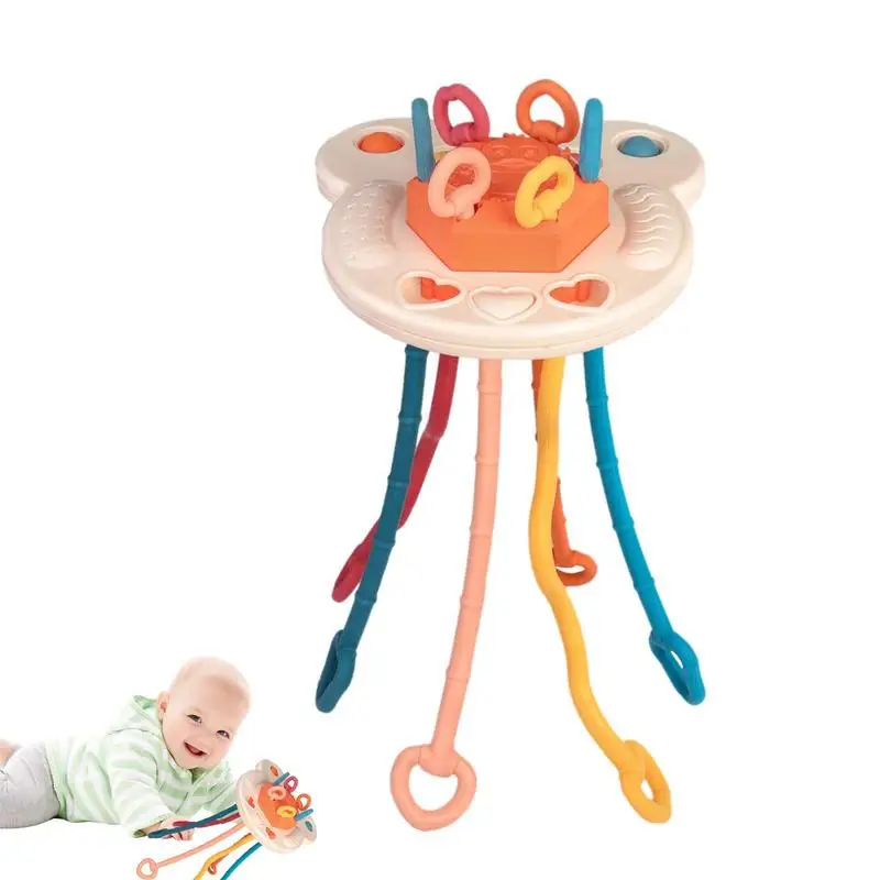 

Sensory Ufo Pull Toy Ufo Food Grade Silicone Pull String Activity Toy For 1 Year Montessori Toys For Babies Ufo Silicone Pull