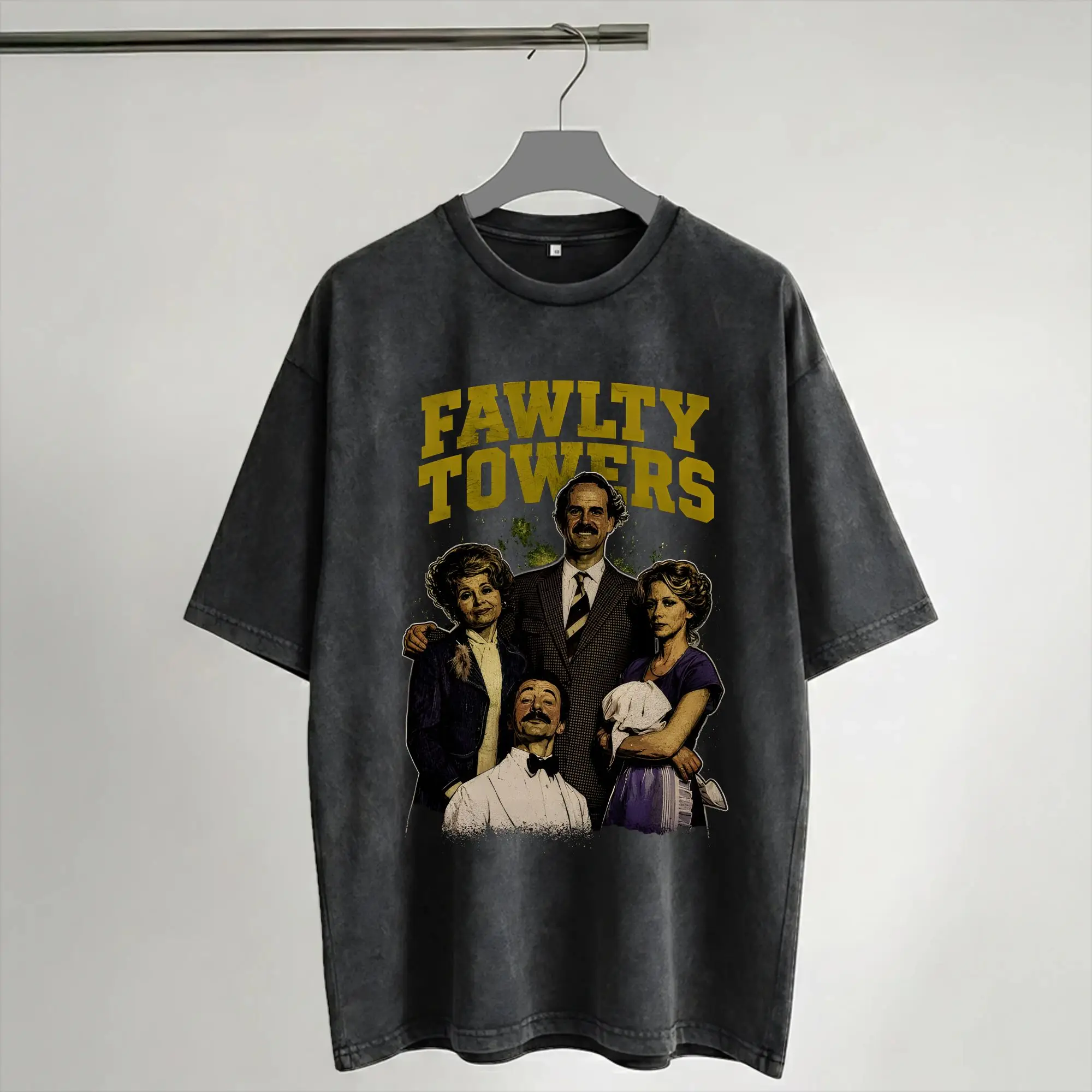 Фото Винтажная футболка Fawlty Towers с принтом для мужчин и женщин, уличная одежда в стиле хип-хоп, графические футболки с коротким рукавом №1