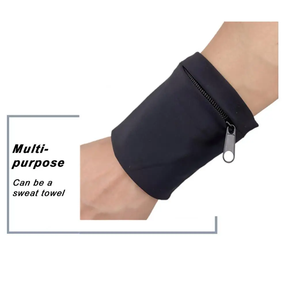 Breathable Wallet Safe Storage Wrist Sports Bag Mini Wrist Wallet Pouch Band Zipper Wristband Multifunctional