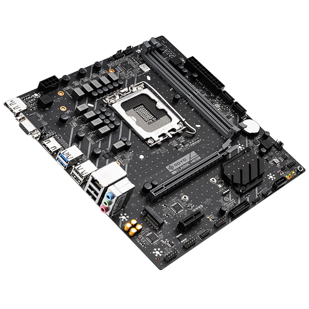 Материнская плата для компьютера SOYO SY-Classic H610 + Intel Core I3 12100F DDR4 поддерживает