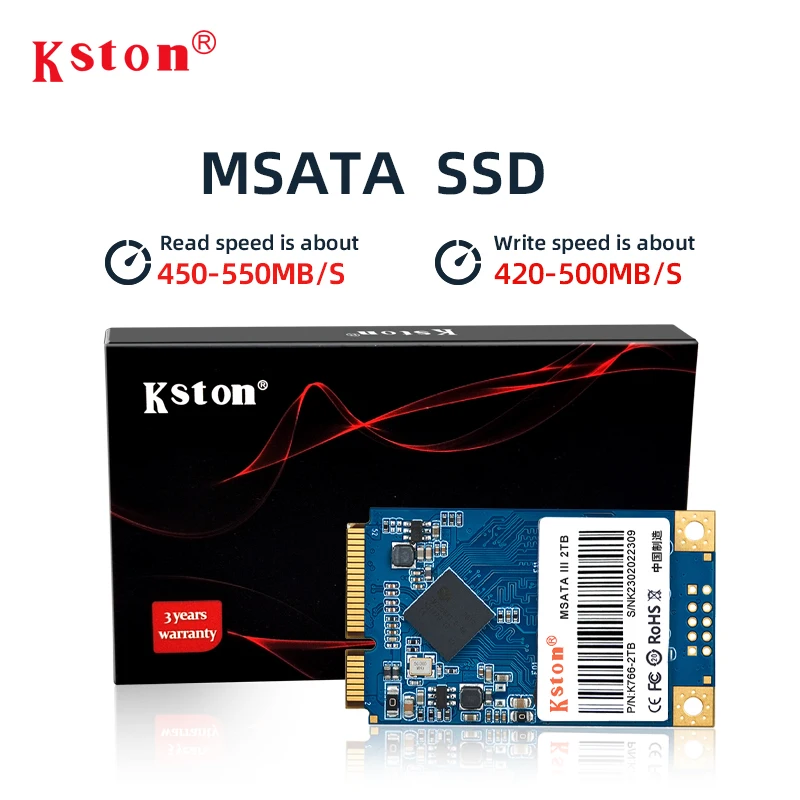 Kston SATA3 MSATA SSD 32GB 64GB 256GB 128GB 512GB 1TB 2TB Mini SATA Internal Solid State Hard Drive Disk For Laptop Desktop PC
