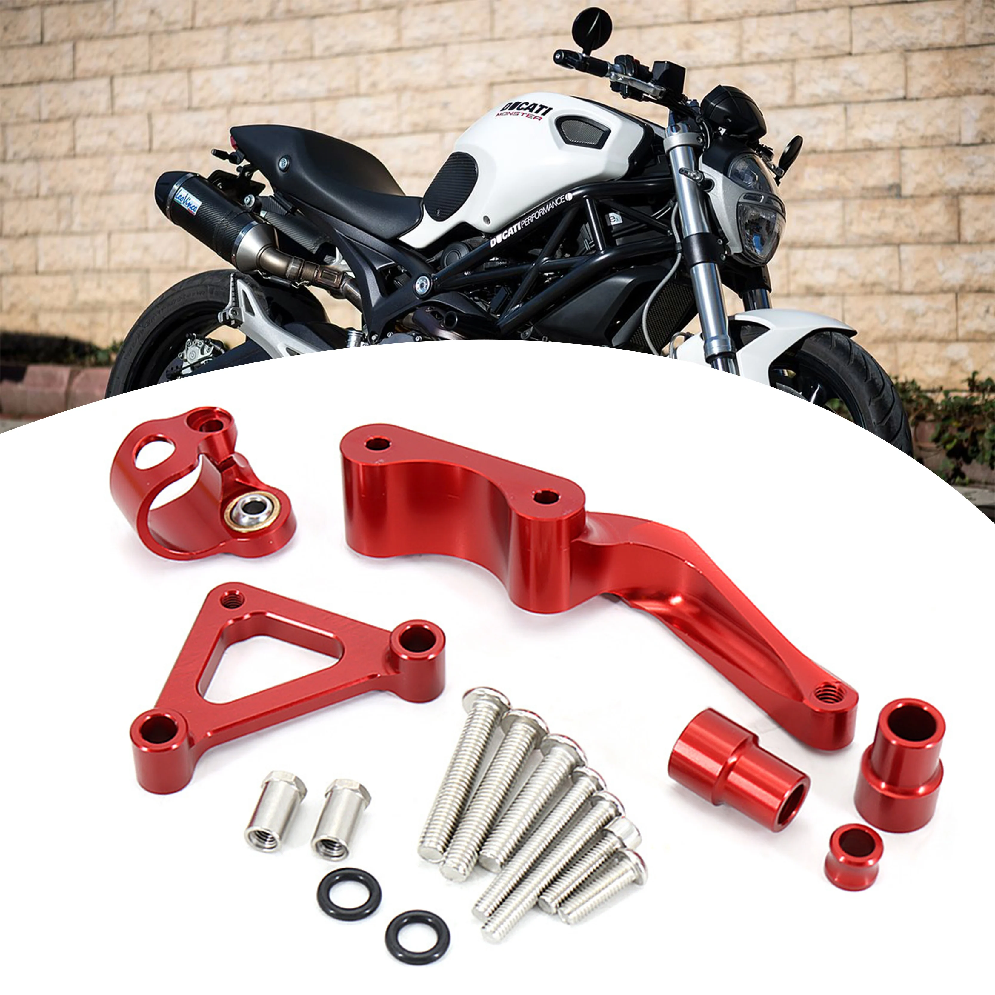 

Аксессуары для модификации мотоциклов Ducati Monster 696/795/796, кронштейн стабилизатора руля, амортизирующий кронштейн из алюминиевого сплава
