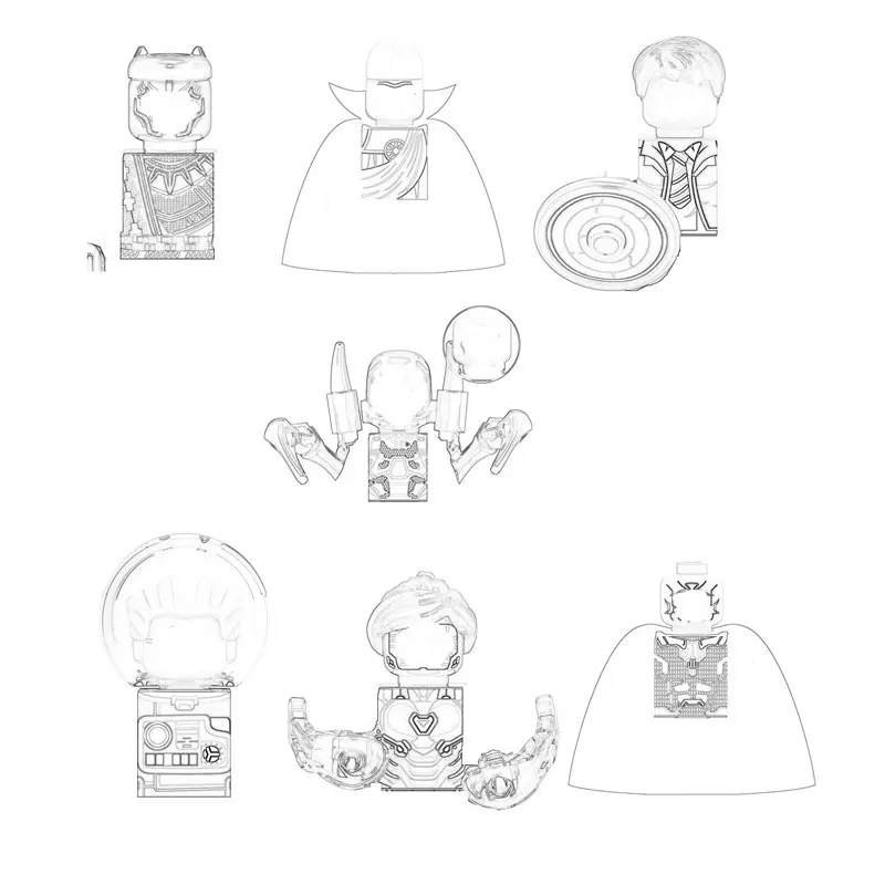 Фигурки героев Диснея из аниме кирпичи куклы миниатюрная экшн-игрушка фигурка