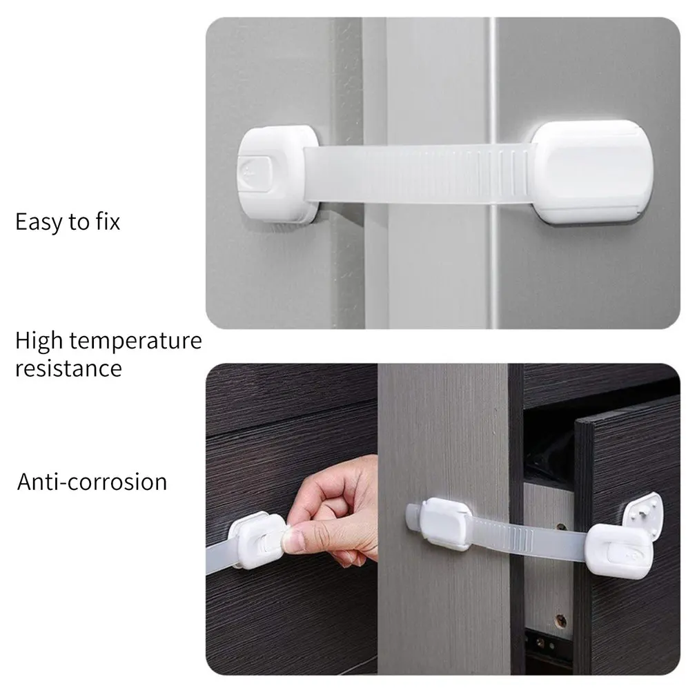

6/10pcs Kids Cabinet Lock Child Safety Strap Locks (6 Pack) Baby Locks for Cabinets and Drawers Toilet Fridge Easy Installation
