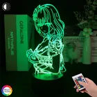 Ночной светильник Genshin Impact Raiden Shogun, аниме-фигурка, 3D светодиодный ная лампа, акриловая настольная лампа для декора комнаты, подарок