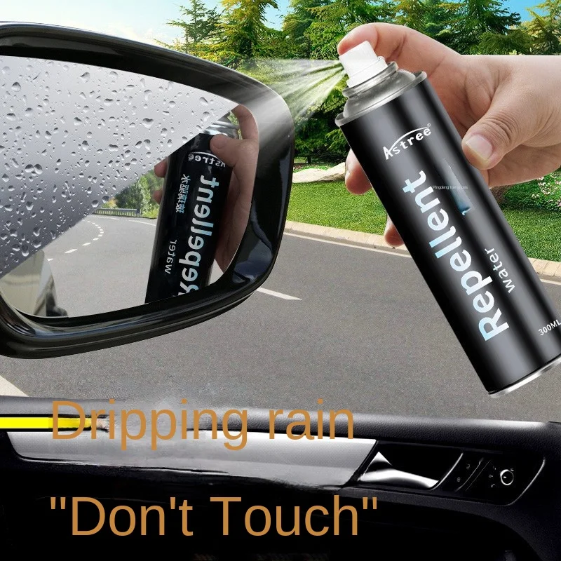 Automotive glass coating, water repellent and rain repellent, rearview mirror, window, long-term rain protection for vehicles