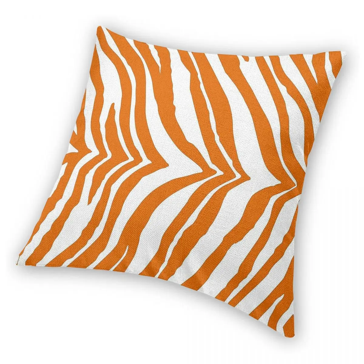 Квадратная наволочка Zebra Burnt Orange White из полиэстера, льна и бархата, креативная декоративная наволочка для подушки, чехол для автомобильной подушки 18 дюймов (art.: 3920da1061aff) - 3920da1061aff