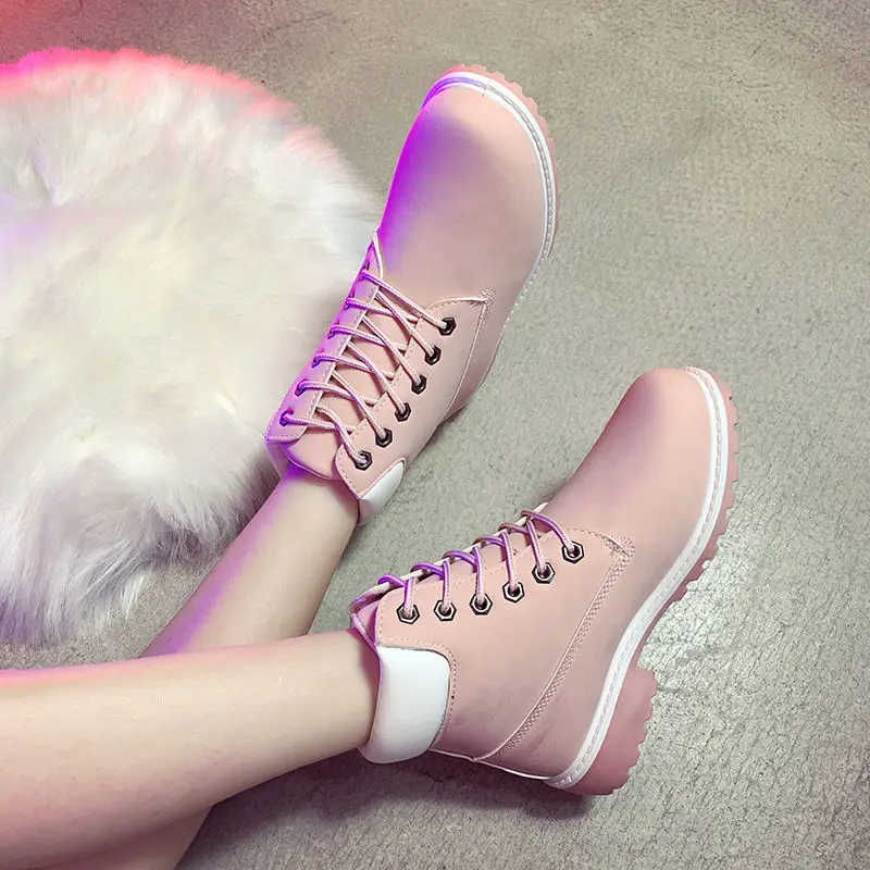 Ankle Boots for Women New Brand Snow Boots Fashion Warm Winter Boots Women Solid Square Heel Shoes Plus Size 36-46 Couple Shoes