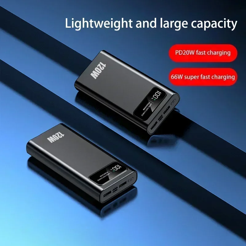Фото 120 Вт 200000 mAh Power Bank Супер быстрая зарядка Высокая емкость Портативный цифровой дисплей Светодиодный Power Bank для iPhone Samsung Xiaomi №5