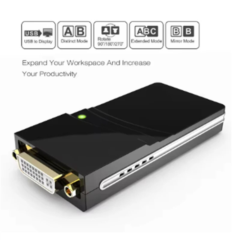 Фото USB-адаптер для подключения к DVI/VGA (Displaylink IC) USB 2.0 DVI/VGA АДАПТЕР для OS, 11/10-ABAM №5