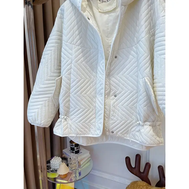 Oversized Winter Coats Women Parkas Hooded Cotton Jacket Warm Lace-up Korean Fashion Lightweight Coat Casual Puffer Jacket