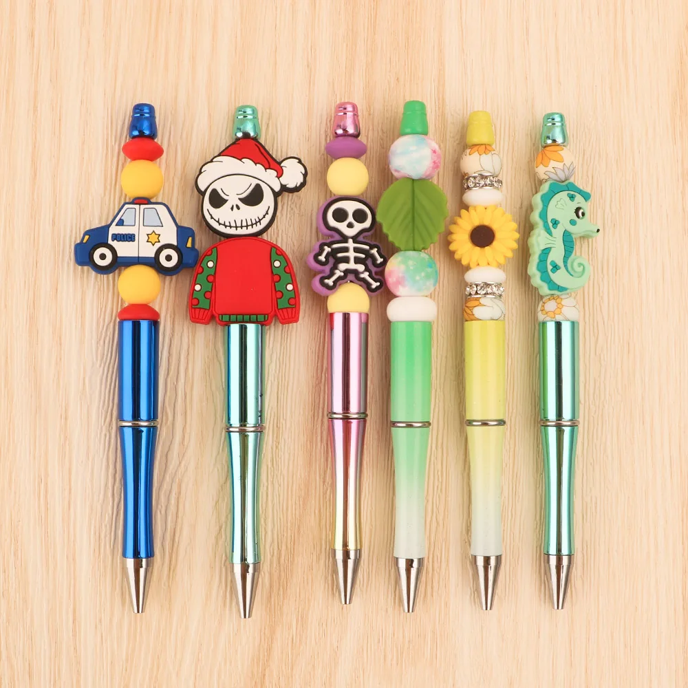 

20/50/100 шт., пластиковые шариковые ручки с бусинами