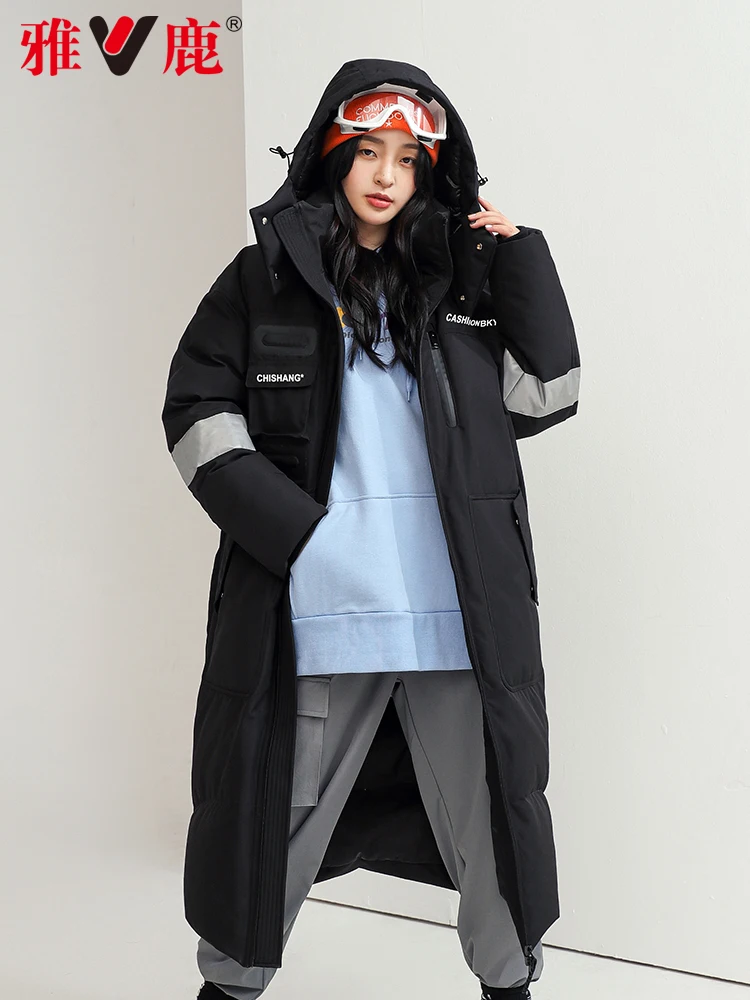 For Couple Long down Jacket Women's Winter New Thick below the Knees Tooling Parka Fashionable Jacket