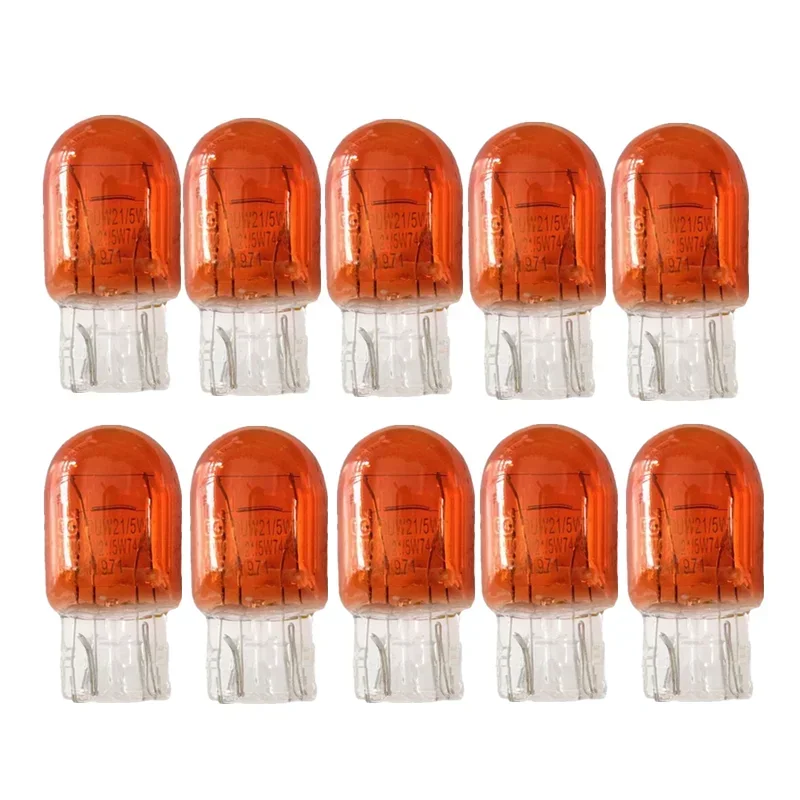 

10x T20 7443 7440 Сигнальный свет W21/5 Вт 3800 К Галогенная лампа Прозрачный оранжевый Дневные ходовые огни Поворотный стоп Тормозная задняя лампа Лампы DRL