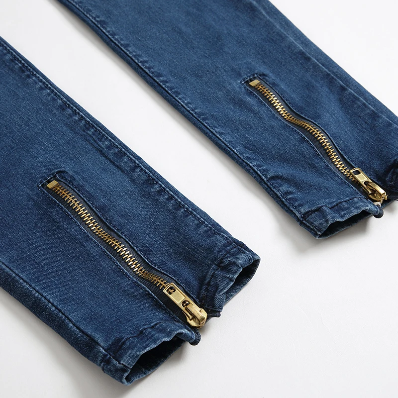 Мужские прямые джинсы модные рваные брендовые мужские | Мужская одежда