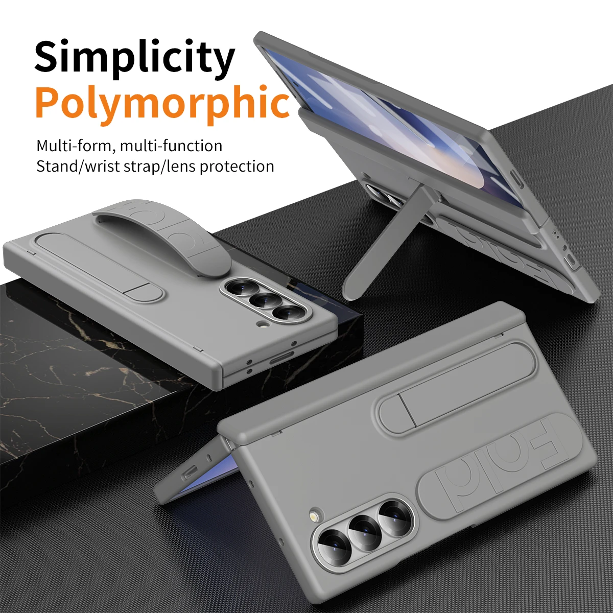 Фото Для Samsung Galaxy Z Fold 7, 6, 5, 4, 3, держатель для браслета, шарнирный чехол с слотом для S, полноэкранный защитный чехол для Galaxy Z Fold 6 №5