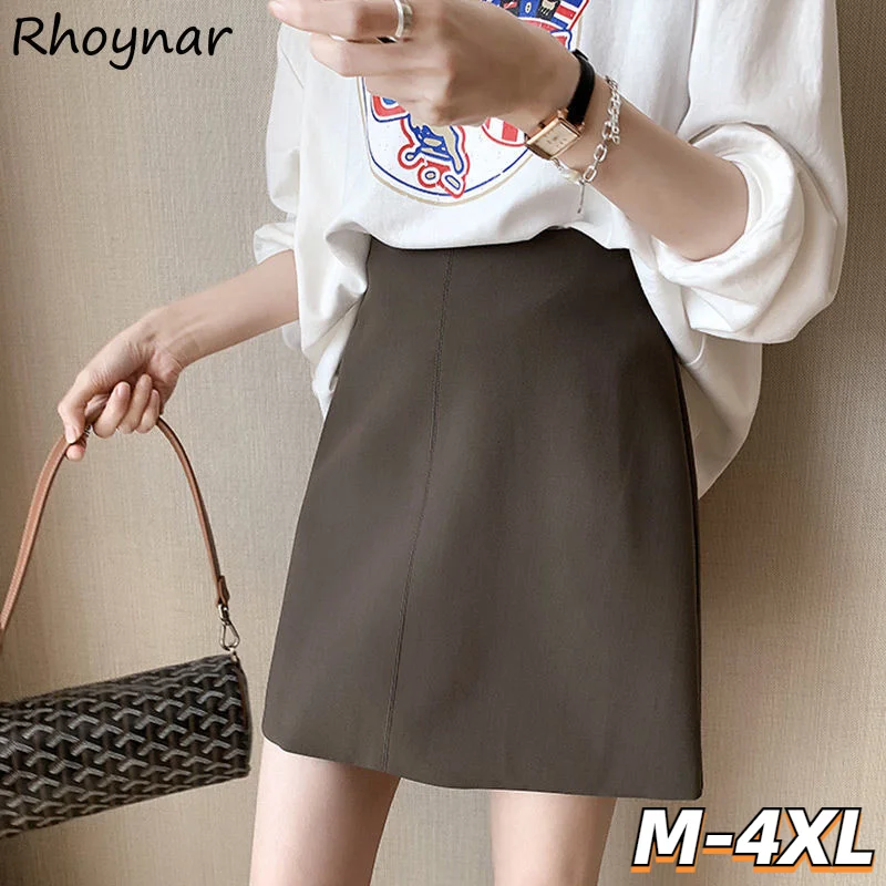 

Y2K Youth Skirts Women Summer Korean Style High Waist A-line Simple All-match Office Lady Solid Elegant Mini Jupe Female Casual