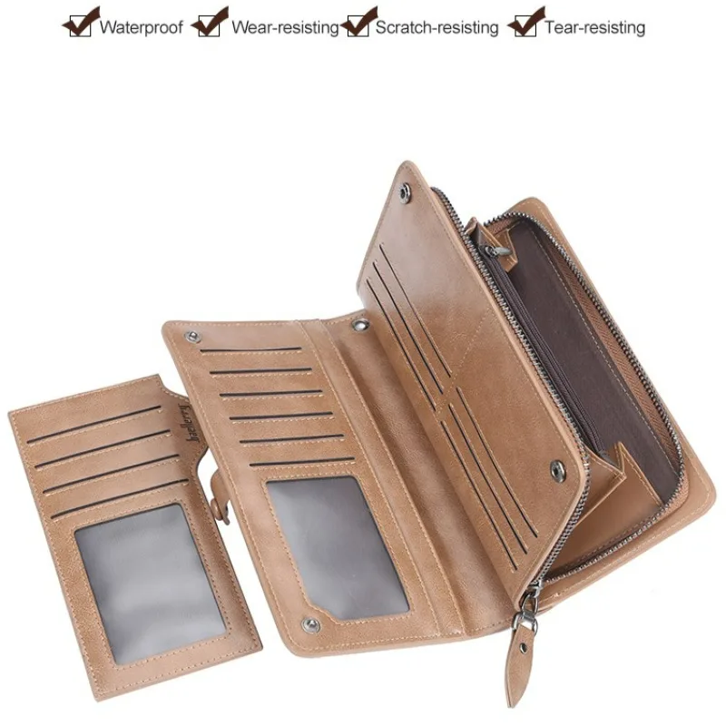 Роскошный кожаный мужской кошелек и сумки клатч для телефона Cartera Hombre Carteira Masculina