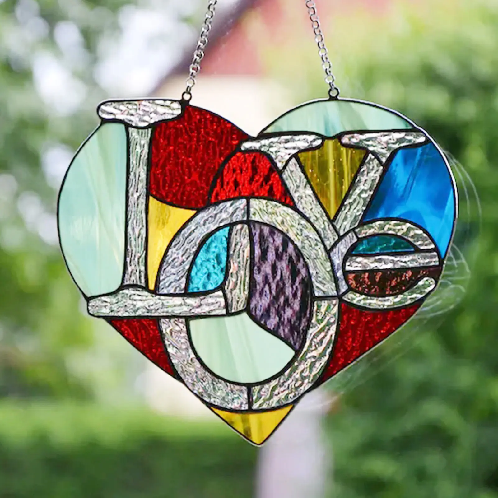 

Витражный Ловец Солнца в форме сердца, украшения для окон в форме сердца, акриловые подвесные украшения для солнца, уникальный подарок на де...