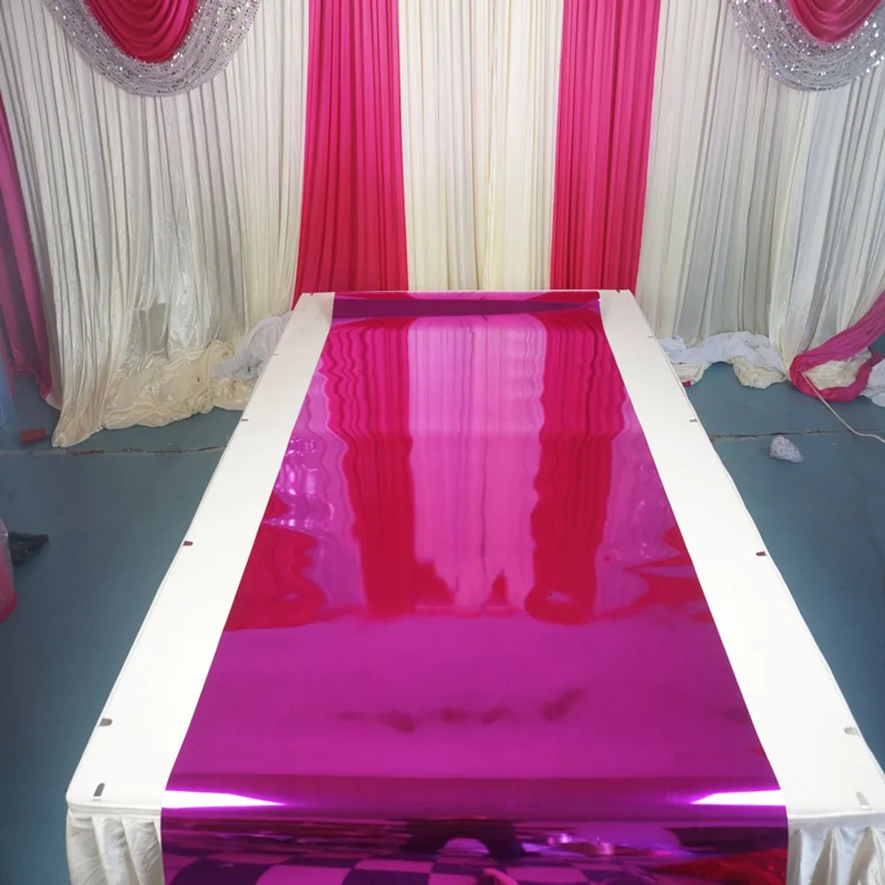 10M Per Roll 1M Wide White Silver Color Mirror Aisle Runner Rug Carpets For Wedding Ceremony Decorations Dancing Floor - купить по