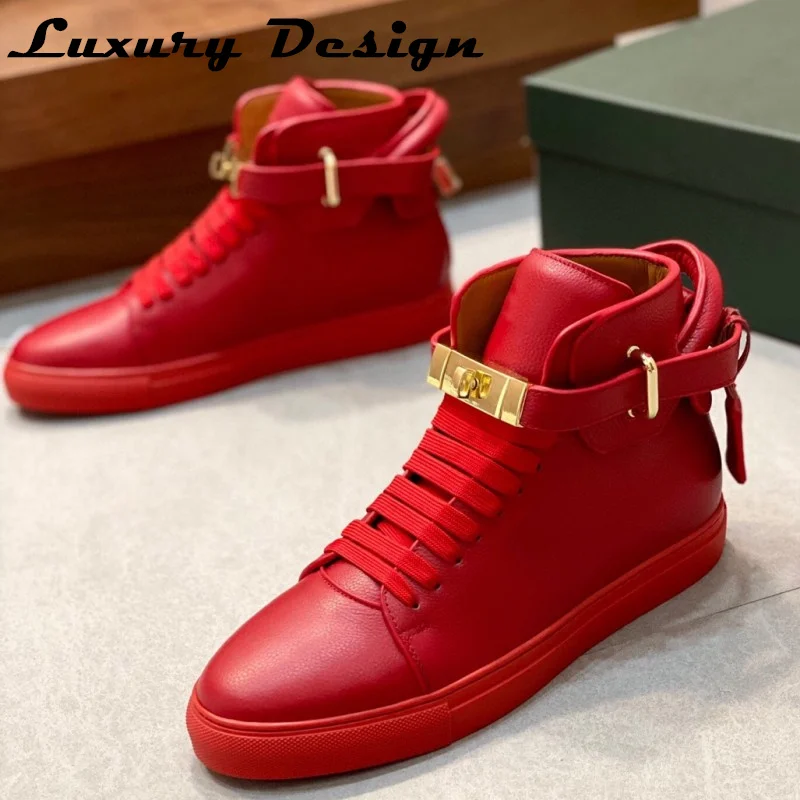 Мужские кроссовки из натуральной кожи белые ботильоны челси с металлическим