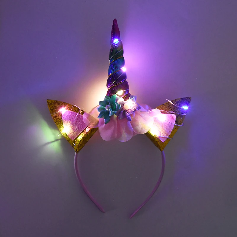 

Детская светящаяся повязка на голову единорог