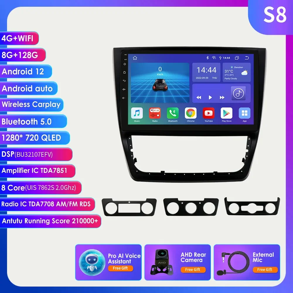 

Автомагнитола 2DIN на Android 12 для SKODA Yeti 5L 2009-2012 2013 2014, мультимедийный видеоплеер 7862, 8 ядер, GPS, стерео, 4G, Wi-Fi, Carplay