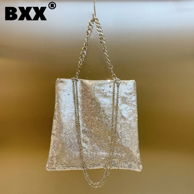 

[BXX] Women's 2023 New Fashion Chain Large Capacity Tote Handbag Shoulder Underarm Bag Female Crossbody Trendy Bags 8AB605