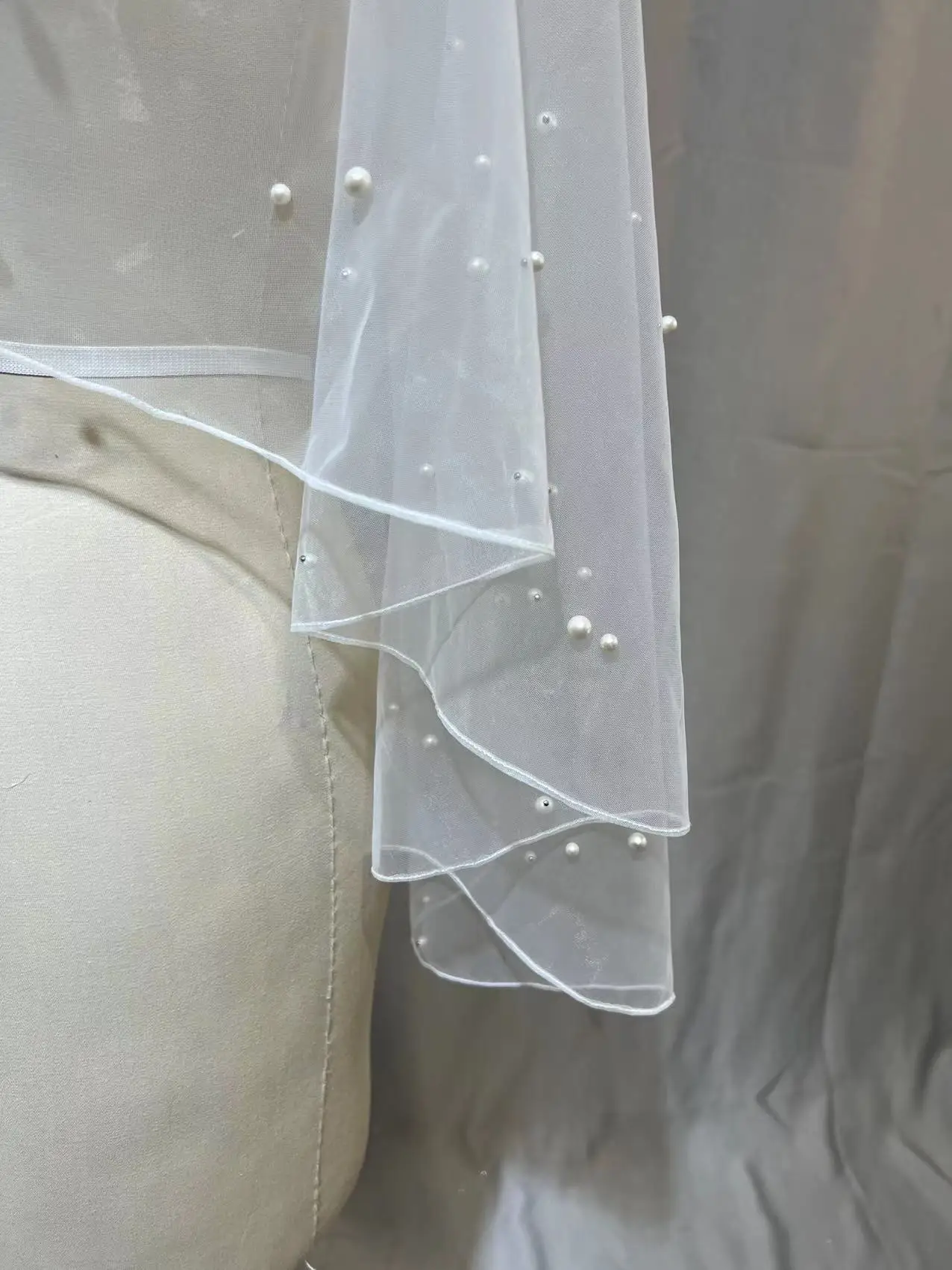 2022 MYYBLE Wedding Accessories Bolero Bridal Cloak Pearls Wedding Cape short front long back Women Wrap Cape Evening Wrap Shawl