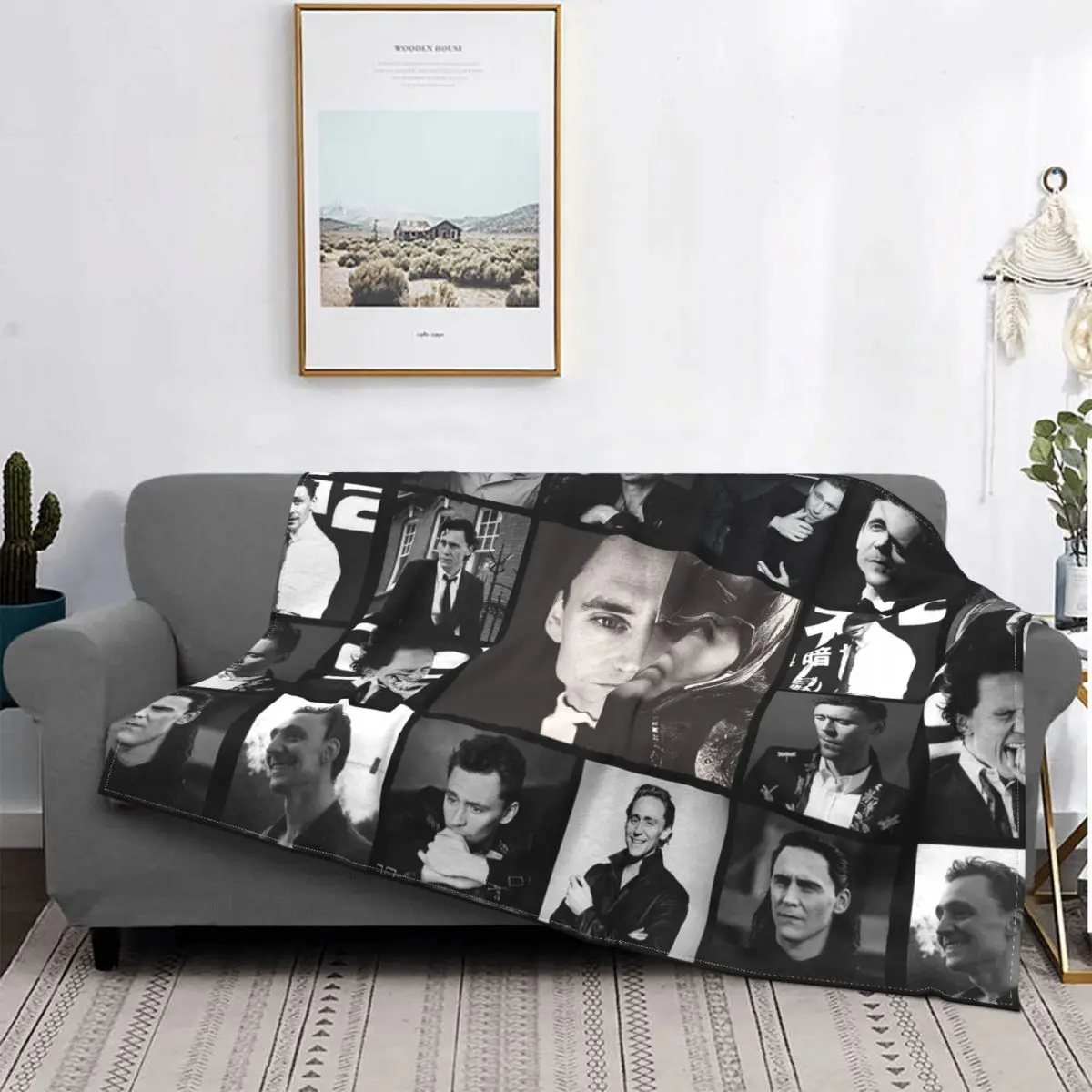 

Tom Hiddleston Flannel Throw Blanket Actor Vintage Blankets for Bed Car Lightweight Bedspread