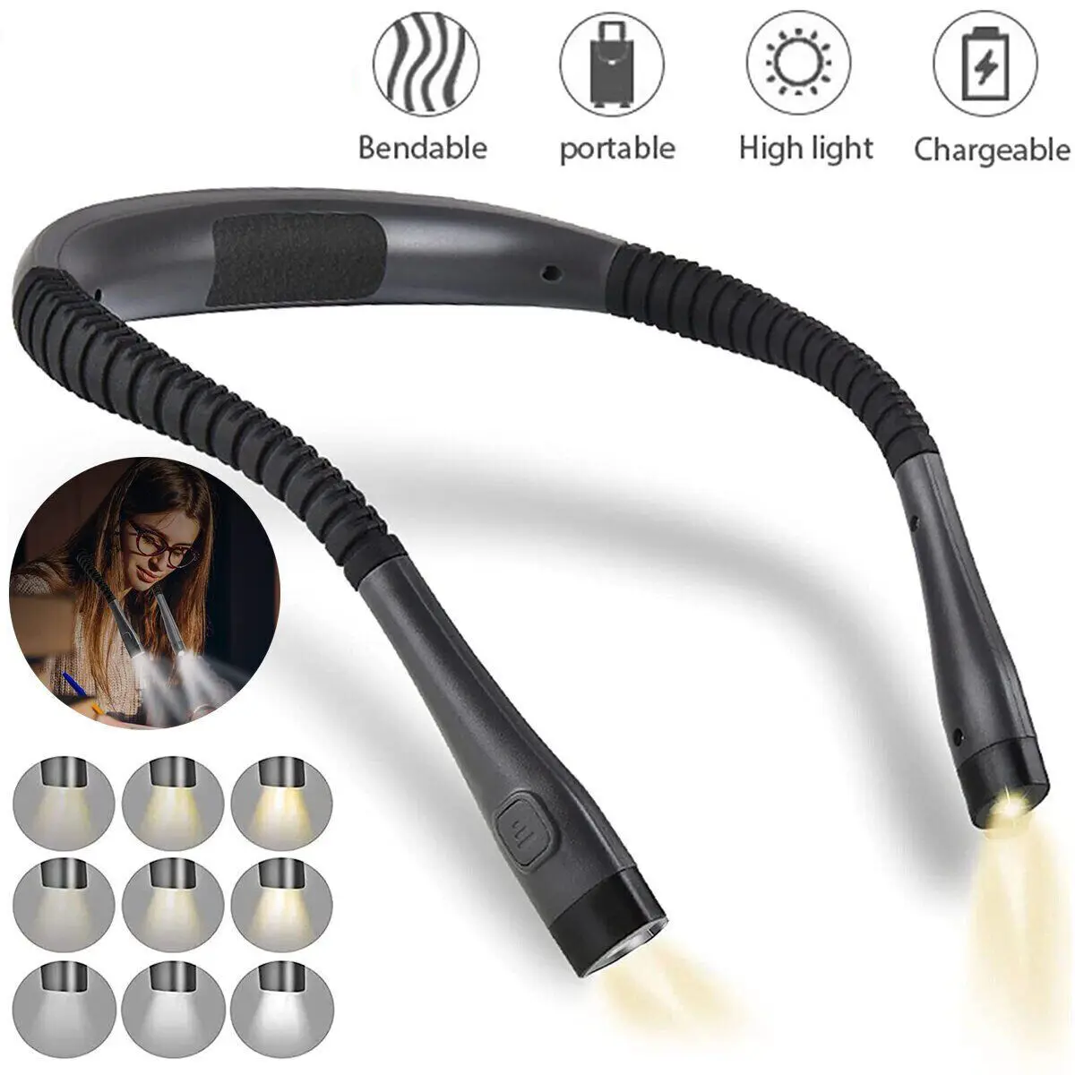 

Рабочее освещение для поделок, прикрепляемая светодиодная лампа, вязанная крючком, светодиодная лампа, гибкая шейка, лампа для чтения