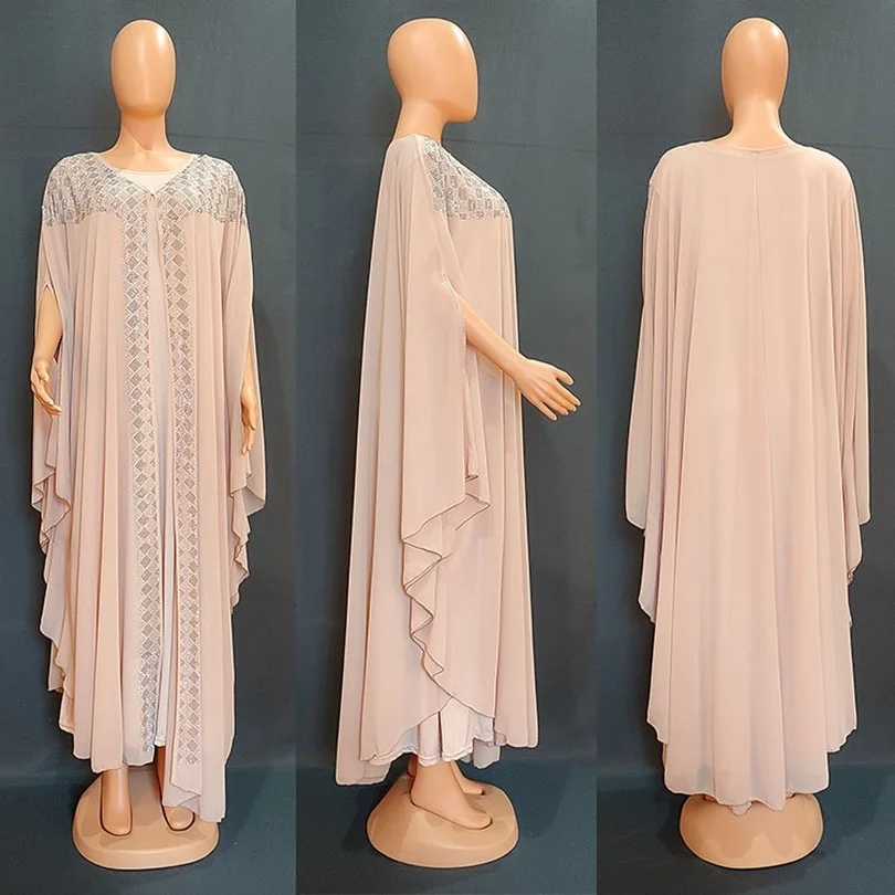 

2022 New African Oversize African Loose Design Diamond Dress For Lady